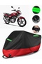 Asian Legent 150 Compatible Premium Motorcycle Tarpaulin (Lock Compatible) Black-Red