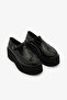 Black Patent Leather Platform Sole Women's Shoes - 2
