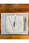 6 Pack White Organic Raw Linen Fabric Napkins 40X40 - 2