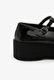 Black Patent Leather Platform Sole Women's Shoes - 5