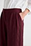 Textured Culotte Trousers Burgundy - 5