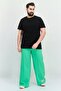 Men Regular Fit Brand Logo Wide Leg Pants, Green - 4