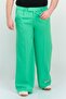 Men Regular Fit Brand Logo Wide Leg Pants, Green