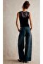 Navy Blue Color Asymmetrical Boyfriend Jeans - 6