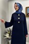 Banu Brooch Knitwear Dress Navy Blue - 2