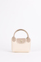 Women's Snap Closure Chain Strap Mink Cream Mini Hand and Shoulder Bag Elsa - 3