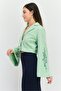 Women Regular Fit Textured Semi Formal Blazer, Green - 2
