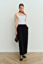 Gabardine Loose Black Trousers - 6