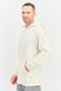 Men Sportswear Fit Long Sleeve Outdoor Hooded Sweatshirt, Cream - 2