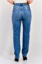 Women Slim Fit Washed Stretchable Straight Leg Jeans, Blue - 4