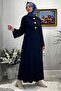 Banu Brooch Knitwear Dress Navy Blue - 5