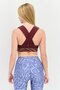 Women Brand Logo Lightly Padded Sport Bra, Burgundy - 4