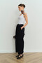 Gabardine Loose Black Trousers - 4