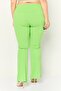 Women Regular Fit Embroidered Logo Wide Leg Pants, Lime Green - 2