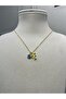 F Letter Necklace - Evil Eye Beaded Letter and Chain Pattern