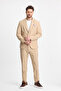 Men's Dark Beige Polyamide-Techical Flexible Summer Cool Fabric Slim Fit 2-Piece Suit