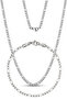 Thin figaro men's steel chain necklace & bracelet set 4mm eck55s