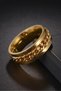 Unisex Anti-Stress Stainless Steel Wedding Band Ring with Rotating Chain Detail CL43 - 4