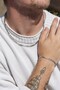 Thin figaro men's steel chain necklace & bracelet set 4mm eck55s - 2
