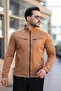 Breast Zippered Judge Collar Suede Seasonal Coat Pldp 2904 - 4