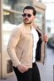 Breast Zippered Judge Collar Suede Seasonal Coat Pldp 2904 - 2