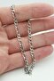 Thin figaro men's steel chain necklace & bracelet set 4mm eck55s - 6