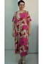 Pink Tile Flower Print Short-Sleeve Combed Viscose Dress - 4