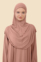One-Piece Hijab Prayer Dress with Plug-In Head Scarf Organic Cotton Elastic Sleeve Non-Slip Combed - 5