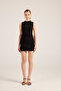 Glittery Mini Fabia Dress with Tie Detail Black - 3