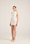 Glittery Mini Fabia Dress with Tie Detail White - 4