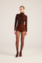 High Waist Zipper Mini Bailey Shorts Coffee - 7