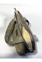Anthracite Canvas Woven Fabric Large Size Bag with Tok Position Pocket and Zipper - 6
