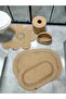 Jute,Bath Set,Bath Mat,Mat Set,Makeup Basket,Trash Can,Toilet Mat - 4