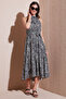 Patterned Regular Fit Halter Neck Belted Midi Dress Dress 6772030 - 2