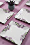 Set of 6 Stylish Design Handmade Lavender Pastry Plates Presentation Set Serving Plates Dessert Plate 20cm - 2