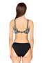 Women's Geometric Patterned Gathered Bikini Set - 2
