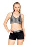 Women's Geometric Patterned Bikini Set with Gathering Shorts