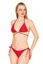 Beria Women's Cross-Tie Detailed Triangle String Red Bikini Set