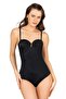 Women's Supported Textured Strapless Black Swimsuit