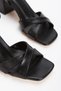 Women's Thick Heeled Ankle Detailed Open Toe Evening Shoes - 4