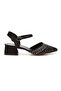 Women's Thick Heeled Open Back Ankle Adjustable Pointed Toe Evening Dress Shoes - 5