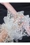 Curly Polka Dot Tulle Cuff Off White - 3