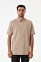 Oxford Fabric Half Zip Polo Neck T-Shirt - 5