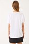 Women's White Crew Neck Butterfly Heart Printed Short Sleeve T-Shirt 60602020 - 7