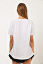Women's White Crew Neck Daisy Accessory Short Sleeve T-Shirt 60602019 - 7
