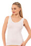 Özkan 25487 Women's Cotton Modal Flexible Soft Satin Ribbed Thick Strap Knitted Undershirt - 3