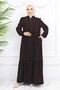 Zippered Ferace Brown 1008 with Shirring Detail - 4