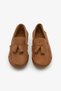 Tasseled Genuine Leather Loafer Shoes Women's Ballerinas - 3