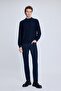 Navy Blue Dynamic Fit Cotton 5 Pocket Canvas Trousers - 2