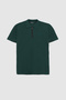 Slim Fit Khaki Pique Textured Half Zip Polo Neck Summer T-Shirt - 5